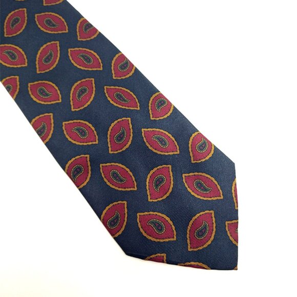 Vintage 1980s Verugia Uomo Tie Necktie Paisley Made In Italy 100% Silk VTG Rare - Picture 3 of 6